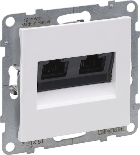 Legrand Двоен мрежов контакт RJ45 в бял цвят