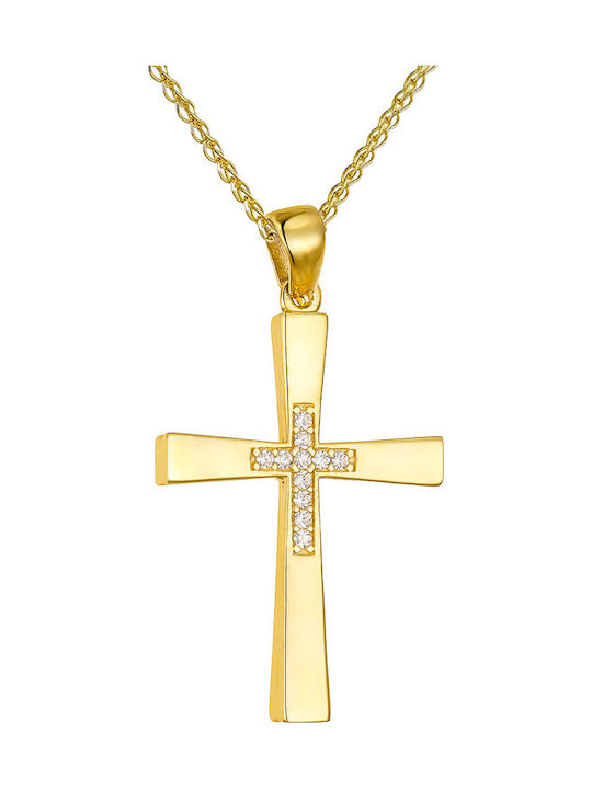 Papoulidis Jewellery Златен Кръст 14 Карата Двулицев