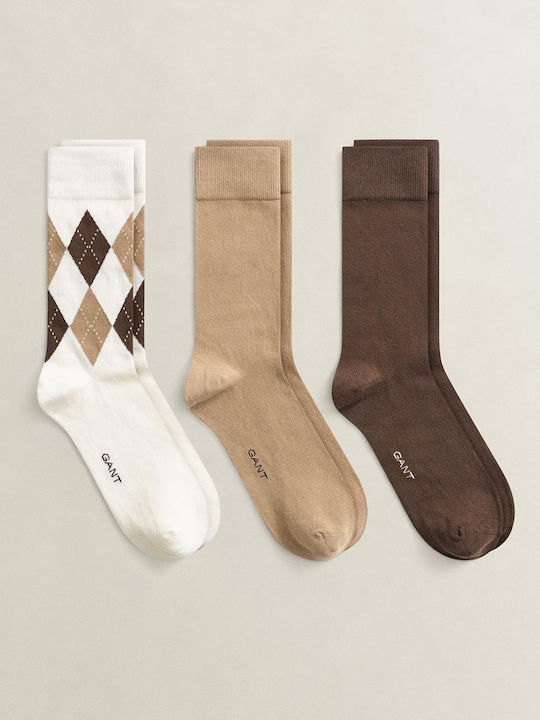 Gant Ανδρικές Μονόχρωμες Κάλτσες Cream 3Pack