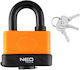 NEO Plastic Brass Padlock with Key 65mm