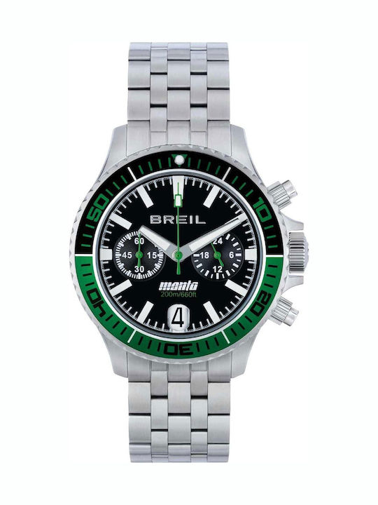 Breil Men's Battery Chronograph Watch With Silver Steel Bracelet