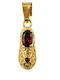 Hängender Talisman mit Steinen aus 14K Gold mit Zirkon Bordeaux