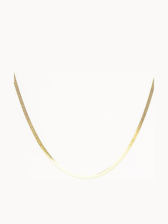 Late Again Necklace With Snake Design Made Of Gold Plated Steel
