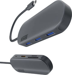 Newell USB хъб с 3.0 USB портове с USB-C връзка Сив Newell USB хъб с 3.0 USB портове с USB-C връзка Сив