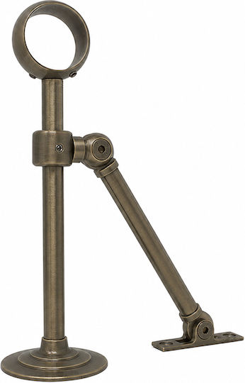 Brass Support Strut for Handrail Pipe Ø35 21cm Matte Antique Metalor 075-2221