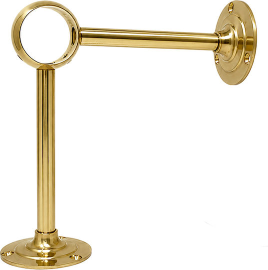Double Support Brass Handrail Tube Ø35 21cm Gold Metalor 075-1321