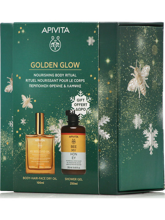 Apivita Bee My Honey Skin Care Set for Brightening, Body Cleaning & Moisturizing