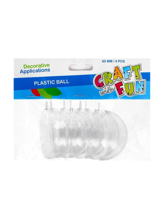 Set Of 4 Multicolored Plastic Ball Ornaments 6cm