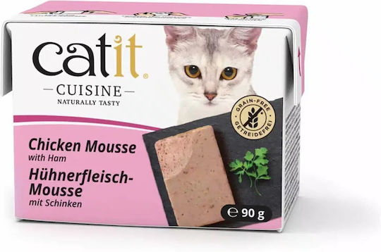 Catit Nasses Katzenfutter mit Huhn, Schinken und Leber 90g
