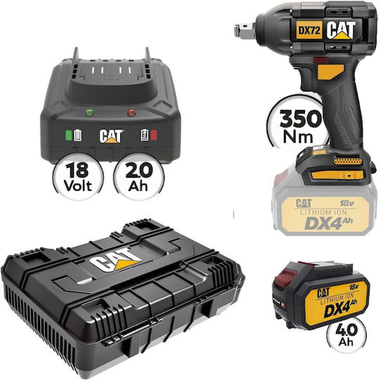 CAT DX72B Безчетков Гайковерт На Батерия 18V 1x4Ah с Гнездо 1/2"