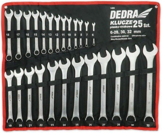 Set 25 Flat-ring Wrenches 6-32mm Ded1406