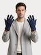Navy Blau Männer Leder Handschuhe Berührung G9531