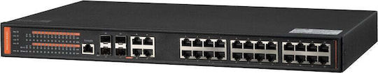 BCS BCS-SP24G04G-4SFP-M L2 PoE++ Превключвател с 24 Gigabit (1Gbps) Ethernet Порта и 4 SFP Порта