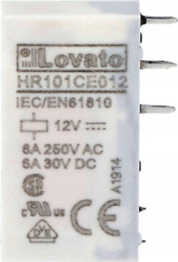 Lovato Electric Електромагнитно Интерфейсно Реле 12VDC 1C/O 6A HR101CE012