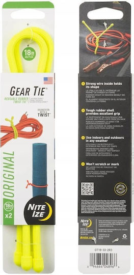 Aptel Nite Ize Gear Tie Accessories for Camping 2 Pieces Yellow