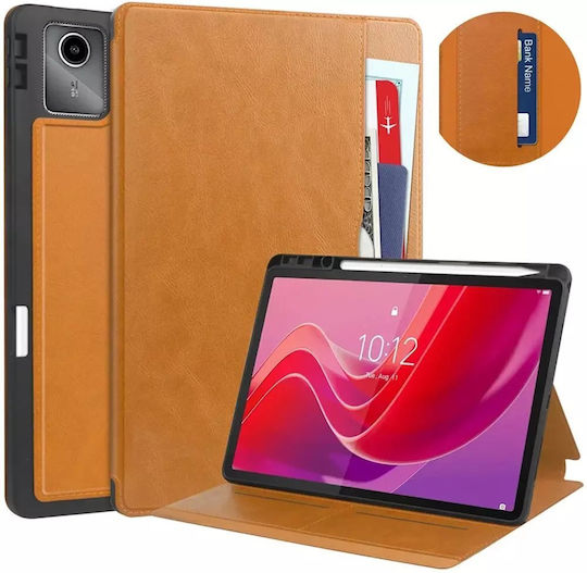 4kom L Калъф за таблет Кожен калъф с джобове Lenovo Tab M11 10.95 Tb330fu Tb330xu Tb331fc Кафяв