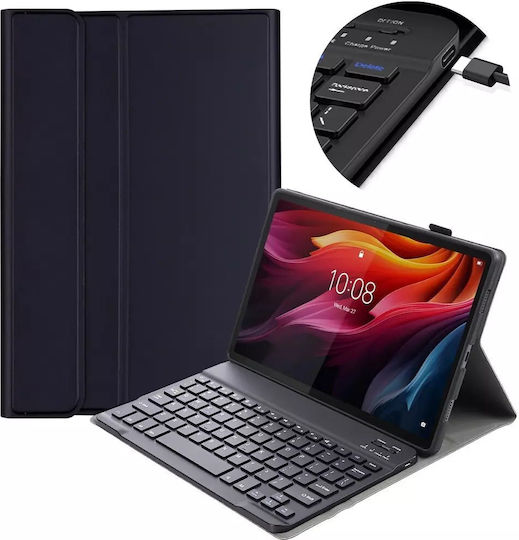4kom L Bluetooth Клавиатурен калъф за Lenovo Tab K11 Plus 11.45" Tb352fu Черен