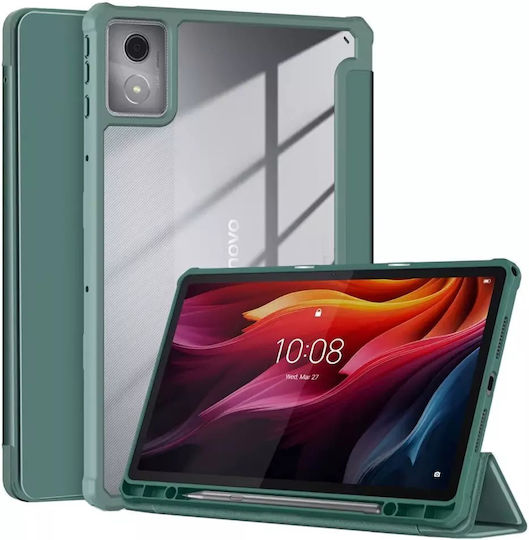 Калъф за таблет 4kom L Clear Pencil Капак Стойка Lenovo Tab K11 Plus 11.45'' Tb352fu Зелен
