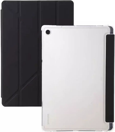 4KOM L Прозрачен Трифолд Калъф Стойка Samsung Galaxy Tab S6 Lite 2022/24 10.4" Черен