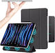 4KOM L Калъф за таблет с магнитна закопчалка Apple iPad 10 10.9 10-то поколение 2022 iPad 11 A16 11-то поколение 2025 Черен
