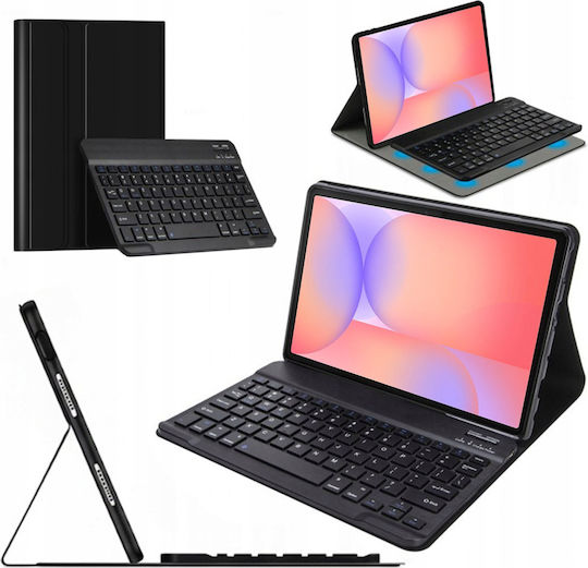 4KOM L Защитен калъф с клавиатура за Galaxy Tab S10 Lite 10.9'' SM-X406 SM-X400 2025 Черен