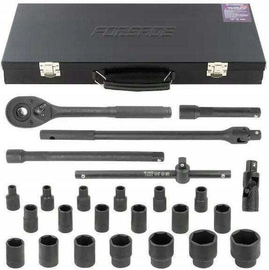 Forsage Ratschen- und Steckschlüssel-Set 1/2" 26 Stück
