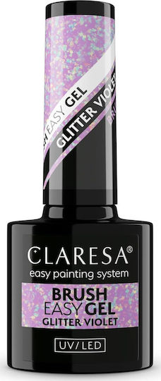 Claresa Gel Nail Polish Glitter Violet With Glitter 5gr