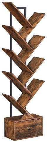 Brown Vintage Bookcase 34x20x135cm