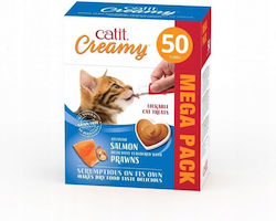 Catit Creamy Megapack Котешки лакомства Сьомга Скариди 50x10g
