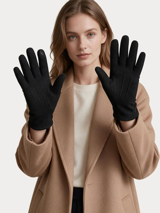 Charmant Schwarze Damen Lederhandschuhe Berührung G9561