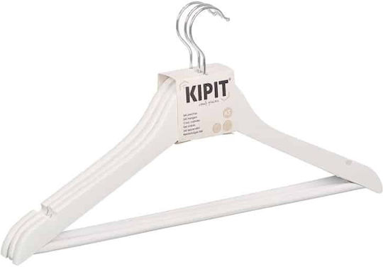 Kipit Wooden White Clothes Hanger 3 Pieces