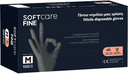 Soft Care Einweg-Sicherheitshandschuhe für Treiber Schwarz Nitril/Latex