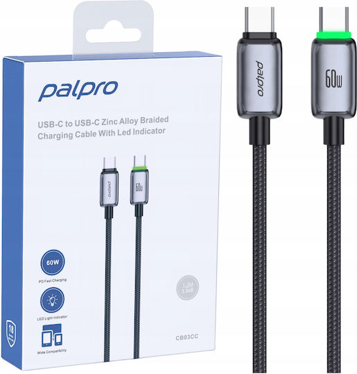 Samsung Плетен кабел USB-C мъжки - USB-C 60W Черен 1m CB03CC