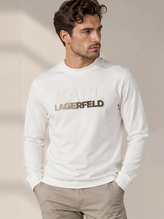Karl Lagerfeld Crewneck Crewneck Long Sleeve Blouse Champagne