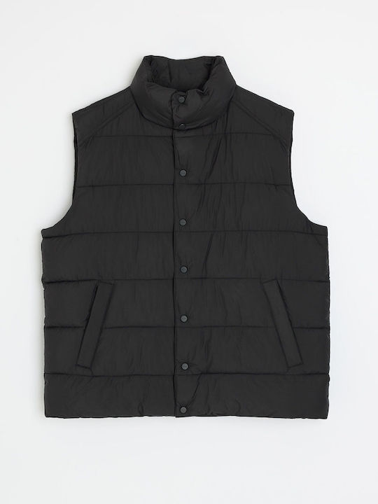 Diverse Ärmelloses Puffer Herren Jacke Schwarz
