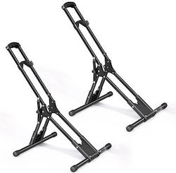Vivatechnix Set 2 Faltbare Fahrradständer Kompatible Radgrößen 508-737 Mm Stahl Schwarz