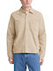 Herrenhemden Langärmeliges Beige Overshirt