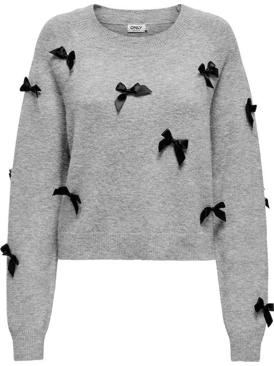 Only Damen Pullover Hellgrau Melange
