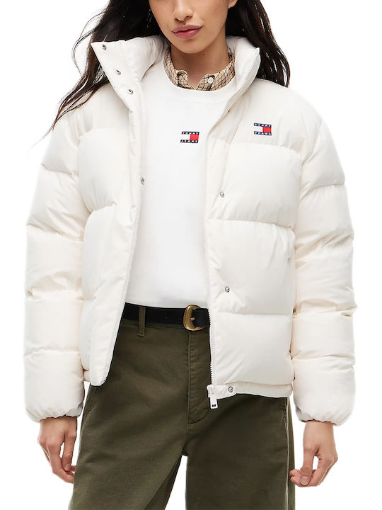 Tommy Hilfiger Alaska Дамско Puffer яке за Зима Екрю