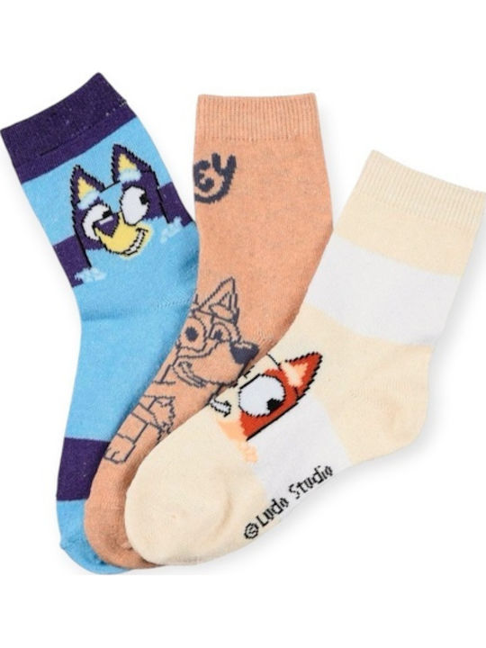Childrenland Kids' Socks Light Blue Beige 3 Pairs
