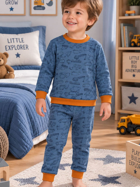 Minerva Kinder-Nachtwäsche Winter Blau Rafi Trucks