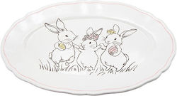 White Bunny Platter 25.7cm 3 Pieces