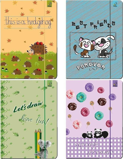 Bee-bee Dosar De Fișiere Cu Furtun Și Elastic Pentru Hârtie A4 Multicolor
