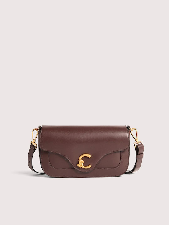 Leather Women's Shoulder / Crossbody Bag Burgundy
