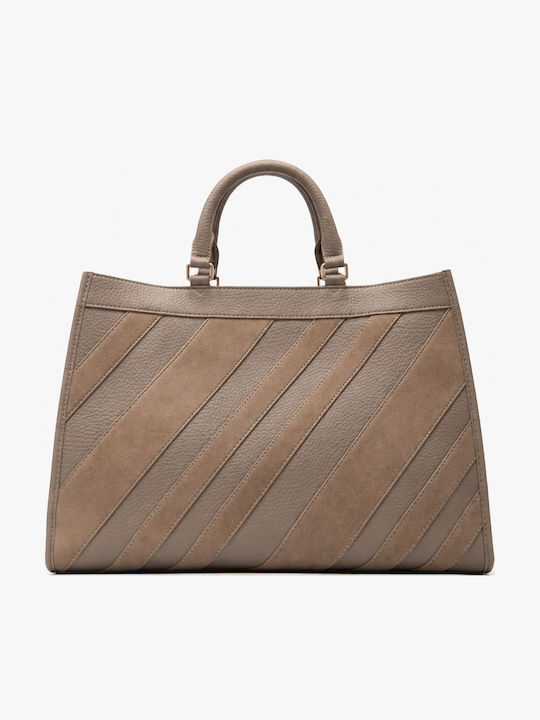 Leather Women's Handbag Crossbody Suede Beige