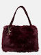 Fur Women's Handbag Crossbody Burgundy