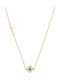 Daskalakis Doppeltes Halskette Talisman Auge aus 14K Gold