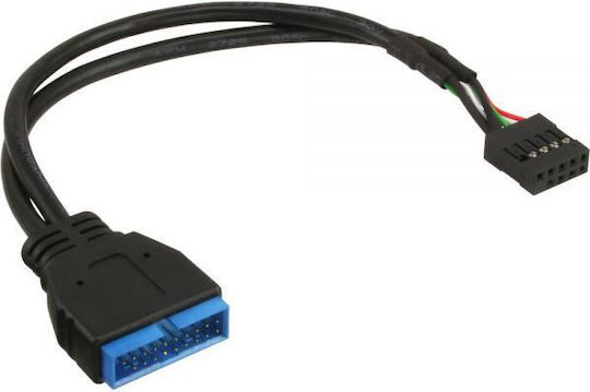 InLine USB 2.0 Cable USB-A male - Μαύρο 0.15m 33449I