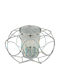 Metall Kerzenhalter in Silber Farbe 25x17cm