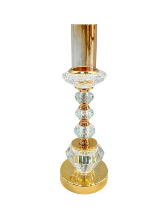 Кандилник Металик в Златист Цвят 13x13x37см